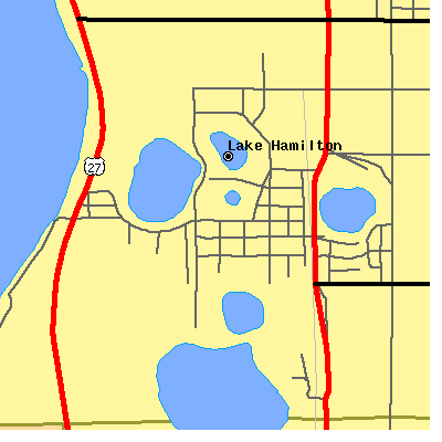 Zip code 33851 close-up map