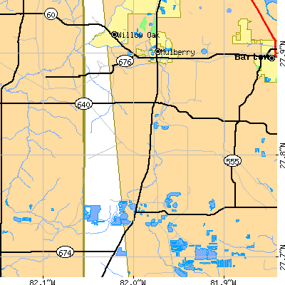 Zip code 33860 close-up map