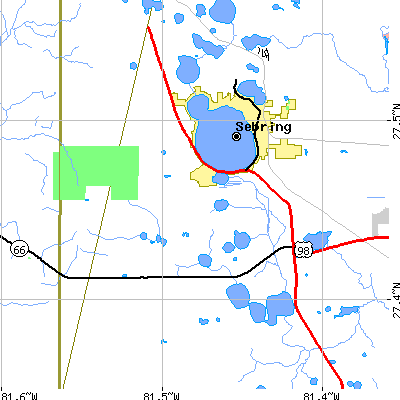 Zip code 33872 close-up map