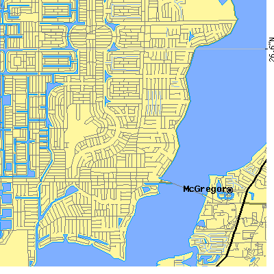 Zip code 33904 close-up map