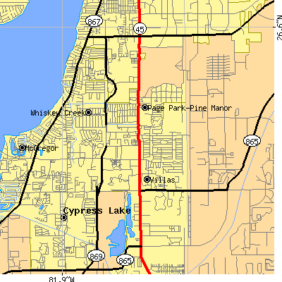 Zip code 33907 close-up map
