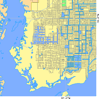 Zip code 33914 close-up map