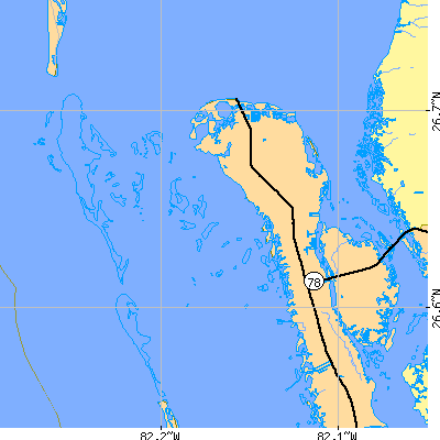 Zip code 33922 close-up map