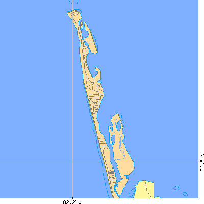Zip code 33924 close-up map