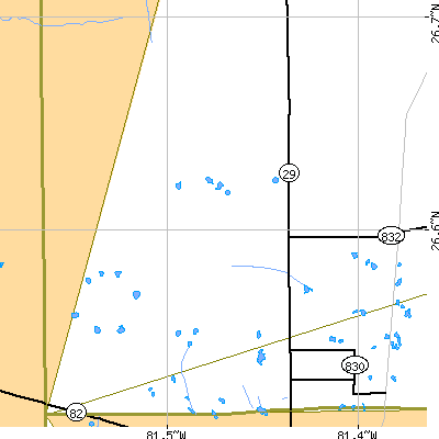 Zip code 33930 close-up map