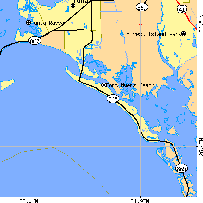Zip code 33931 close-up map
