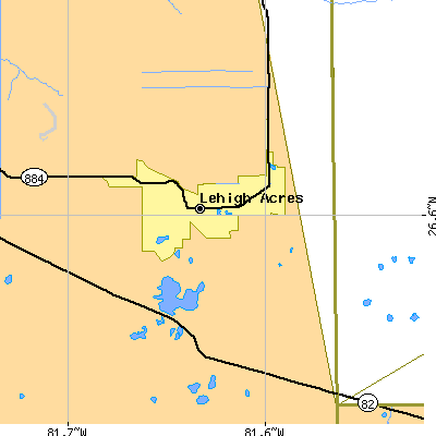 Zip code 33936 close-up map
