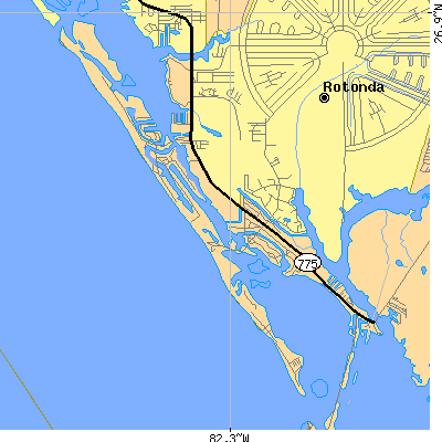 Zip code 33946 close-up map