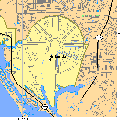 Zip code 33947 close-up map