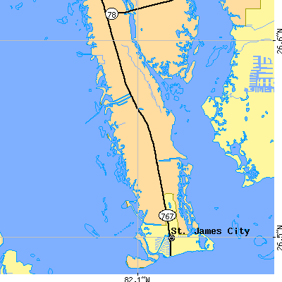 Zip code 33956 close-up map