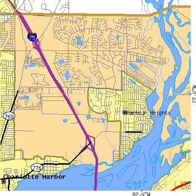 Zip code 33983 close-up map