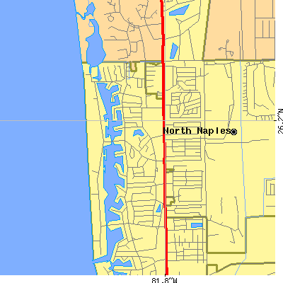 Zip code 34103 close-up map