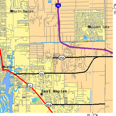 Zip code 34104 close-up map