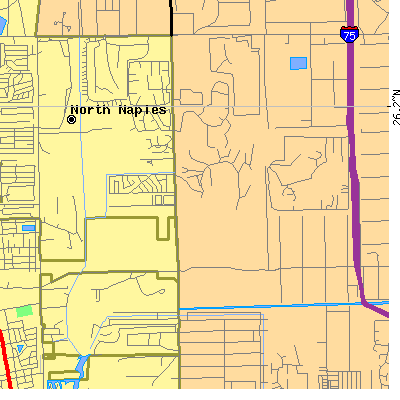 Zip code 34105 close-up map