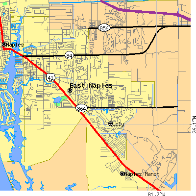 Zip code 34112 close-up map