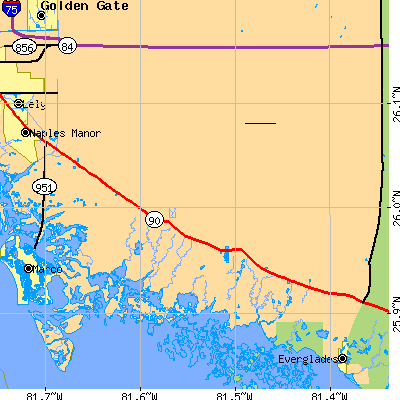 Zip code 34114 close-up map