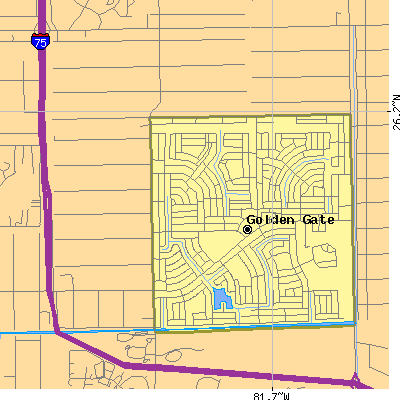 Zip code 34116 close-up map