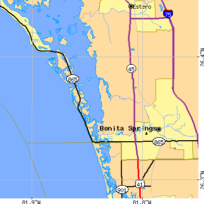 Zip code 34134 close-up map