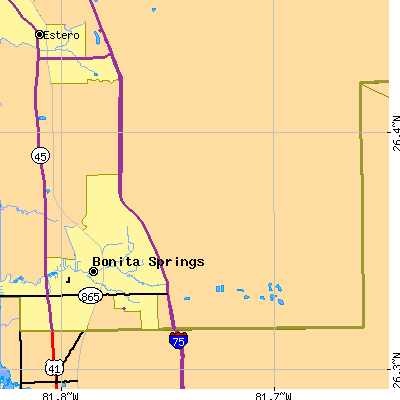 Zip code 34135 close-up map