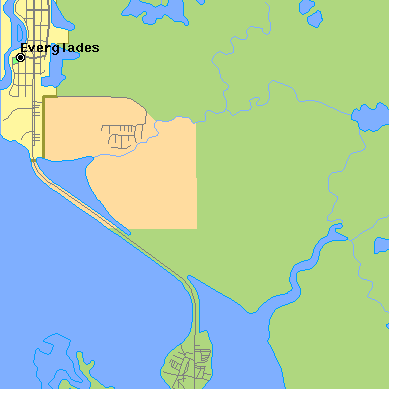Zip code 34138 close-up map