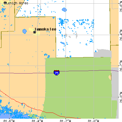 Zip code 34142 close-up map