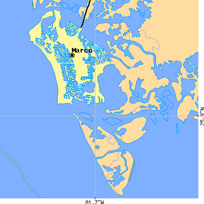Zip code 34145 close-up map