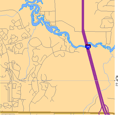 Zip code 34201 close-up map