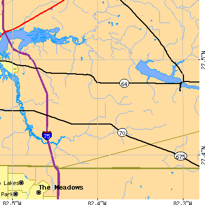 Zip code 34202 close-up map