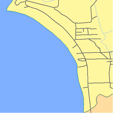 Zip code 36564 close-up map