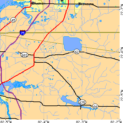 Zip code 34219 close-up map