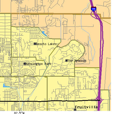 Zip code 34235 close-up map