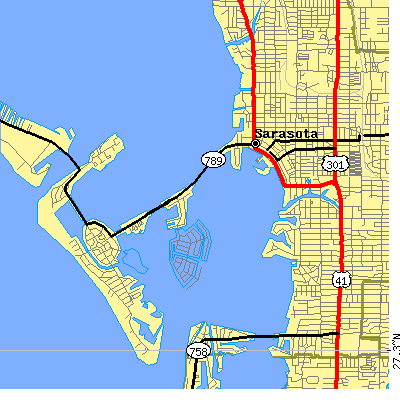 Zip code 34236 close-up map