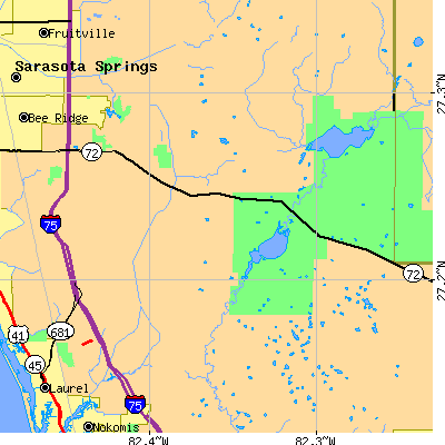 Zip code 34241 close-up map