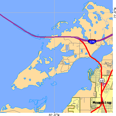 Zip code 34250 close-up map