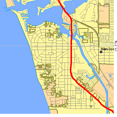 Zip code 34285 close-up map