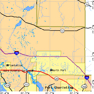 Zip code 34286 close-up map
