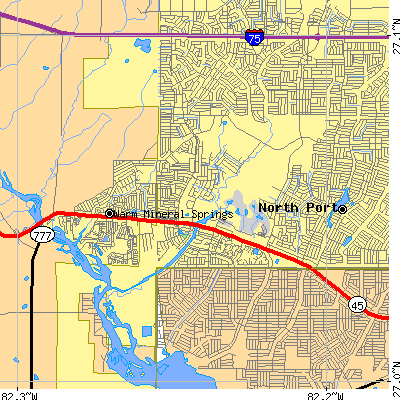 Zip code 34287 close-up map