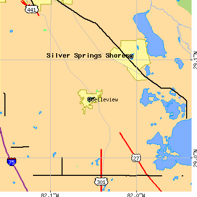 Zip code 34420 close-up map