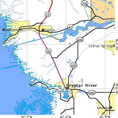 Zip code 34428 close-up map
