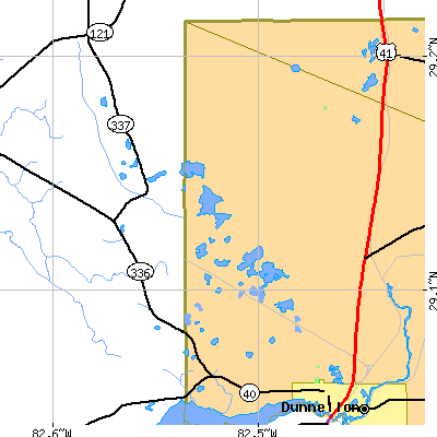 Zip code 34431 close-up map