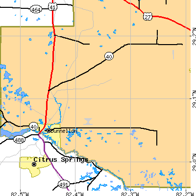 Zip code 34432 close-up map