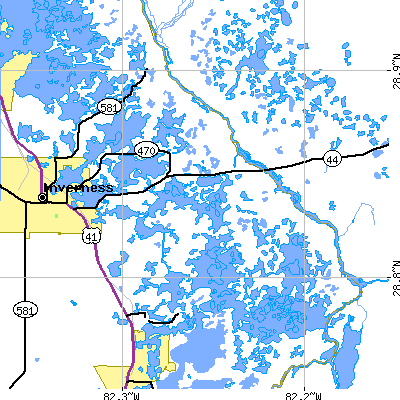 Zip code 34450 close-up map