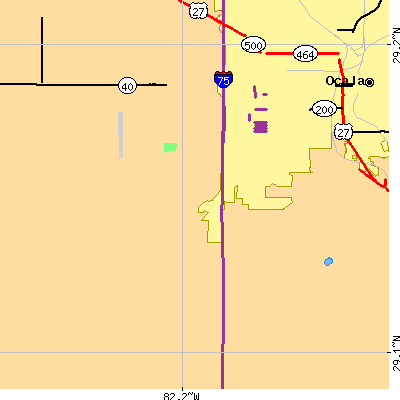 Zip code 34474 close-up map