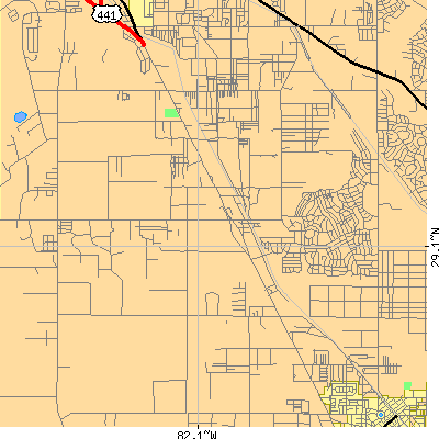Zip code 34480 close-up map