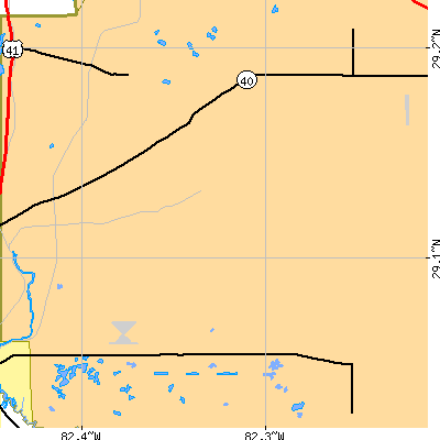 Zip code 34481 close-up map