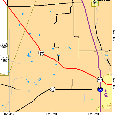 Zip code 34482 close-up map