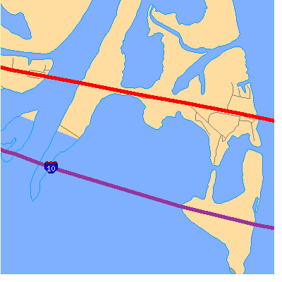 Zip code 36577 close-up map