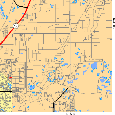 Zip code 34669 close-up map
