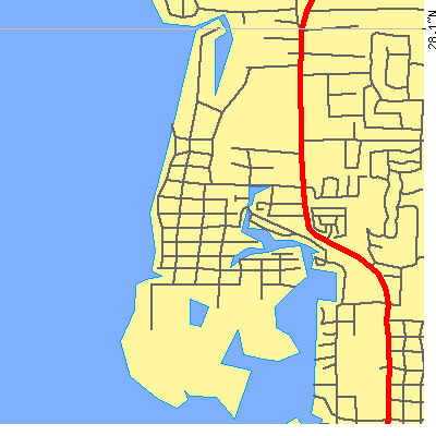 Zip code 34681 close-up map