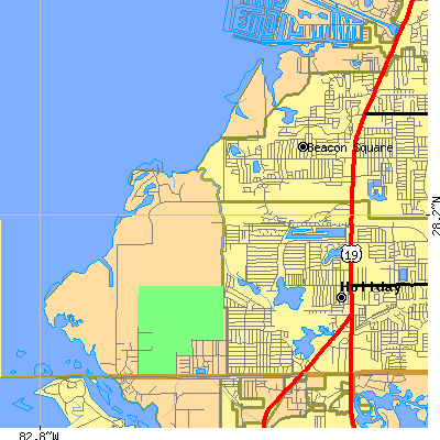 Zip code 34691 close-up map